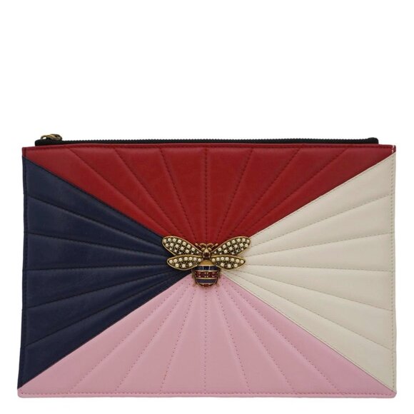 Gucci  Queen Margaret Bee Zip Pouch Multicolor 476077 - Picture 1 of 16